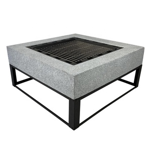 Forniture da giardino Modern Square Large Fire Pit Outdoor Wood Burning Stone Garden camino braciere <span class=keywords><strong>griglia</strong></span> per Barbecue a carbone - Product Image 4