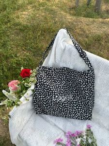 Sac de shopping en toile de coton grande capacité, sac à bandoulière rétro à motif floral, sac à main en calicot portable de haute qualité - Product Image 2