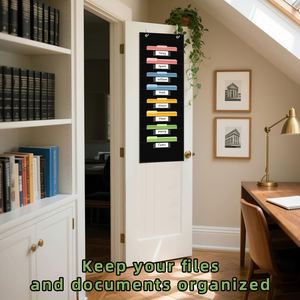8-Pocket Hanging Wall <b>File</b> Organizer Non-Woven Fabric Black 36''H X 14''L Space-Saving Classroom Office Storage for <b>Files</b> <b>Papers</b> - Product Image 6