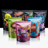 Pochette debout imprimée personnalisée avec fermeture éclair refermable et anti-odeur emballage de sac mylar étanche à l'humidité 3.5g/7g/1oz/1lb