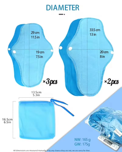 Vente en gros de 5 serviettes hygiéniques réutilisables serviettes menstruelles lavables super absorbantes confortables et respectueuses de la peau pour fille - Product Image 4