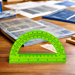 Toptan 6-Inch saydam plastik Protractors çocuklar için çocuk okul çalışması için 180 derece geometri açı ölçümü - Product Image 3