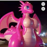 Dragon gonflable géant Lily Cerisy rose, personnage de dessin animé en fourrure en PVC, figurine gonflable Dragoness pour exposition et collection