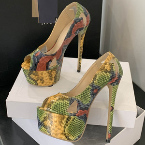 Tacones de Plataforma Ultra Altos de 16 cm para Mujer, Zapatos de Tacón Alto de Moda de Verano, Impermeables, para Pasarela y Escenario - Product Image 1