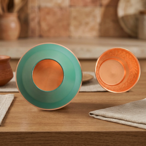 Pichet à eau en cuivre vert martelé à la main, traditionnel indien, fait main, rustique, pour la maison et la cuisine - Product Image 3