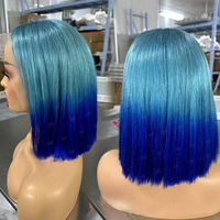 Perruque Courte Bob Lisse Rouge Vin 99j BUG en Gros, Perruque Frontale en Dentelle HD 13x6, Perruques Pixie Cut Sans Colle, Cheveux Humains Vierges