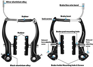 V-<span class=keywords><strong>Type</strong></span> Completo Universal Bike <span class=keywords><strong>Brake</strong></span> Set Frente Traseira MTB Bicicleta Freios Inner Outer Cabos Almofadas Inclui Freios Alavanca Pinças - Product Image 4