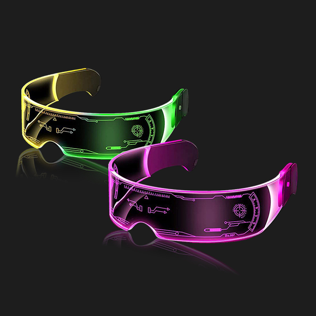 Hot Sale Colorful Glow Glasses Futuristic Light up Evening LED Party Glasses for Dancing Ball