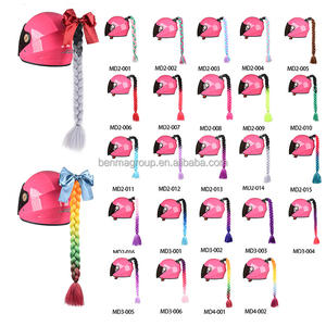 오토바이 헬멧 브레이드 램프 트위스트 흡착식 모터바이크 헬멧 장식 여성용 가발 브레이드 듀얼 피그테일 포니테일 헬멧용 - Product Image 6