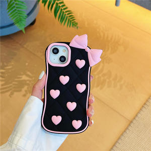 ซูมอร์น เคสโทรศัพท์รูปหัวใจสามมิติสีดำ พร้อมโบว์ เหมาะสำหรับ iPhone 15 16 Pro Max และเคสซิลิโคนป้องกัน - Product Image 5