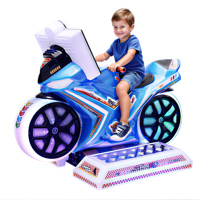 Les enfants à jetons montent sur la machine de jeu d'arcade de simulateur 3D de course de moto folle adaptée aux enfants du fabricant