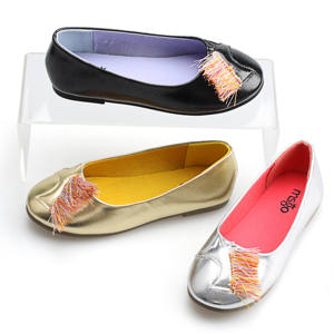 Nappe per la scuola all'aperto del partito delle ragazze del bambino piccolo cavallo metallico PU tomaia fodera in tela soletta morbida punta tonda <span class=keywords><strong>scarpe</strong></span> basse - Product Image 3