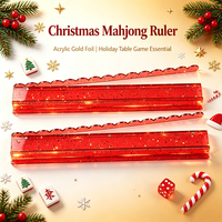 Règle de poussée en U de 20 pouces pour Mahjong, en acrylique transparent avec feuille d'or, poussoir de tuiles de Mahjong, accessoire de table de Mahjong