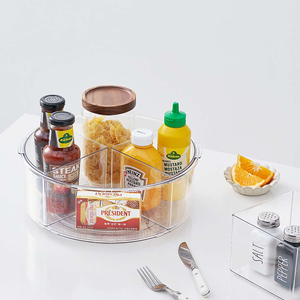 Organizador Giratorio Transparente de Plástico Clásico, Bandeja Giratoria para Cocina, Sala de Estar, Estante de Almacenamiento para Especias - Product Image 1