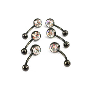Anillos de Ombligo de Acero Inoxidable con Circonita, Joyería para Piercing de Ombligo, Anillo de Ombligo con Doble Gema, Joyería para Piercing Corporal - Product Image 3