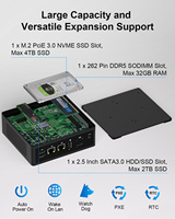 Mini PC Integrado Hystou con CPU Intel N150, 6 Puertos USB Tipo-C, RAM DDR5, LAN Dual, SSD NVMe, 2 Puertos DP HD, Compatible con Pantalla Triple, Refrigeración por Ventilador