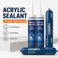 Scellant acrylique transparent commercial pour carrelage, mastic de jointure gris à finition lisse pour panneaux, mastic acrylique mat pour joints de porte