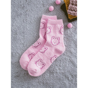 Kikiya-Chaussettes de Couchage à Imprimé Broderie Animale Rose Taille Unique, avec Logo Personnalisé, Chaudes et Respirantes, Douces pour Garçon, Printemps-Été, Style Scolaire - Product Image 1