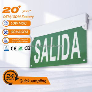 Luz de Señalización de Salida de Emergencia LED Verde de Seguridad Recargable de 3.7V 1500mAh, Señal de Salida de Emergencia por Incendios y Escaleras, Impresión Serigráfica - Product Image 1