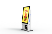 Kiosque de commande et de paiement en libre-service avec écran de 21,5 pouces, fenêtres en verre trempé, Windows 10, pour restaurant