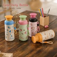 Gourde isotherme à double paroi 600 ml avec logo personnalisé, portable, mignonne, motif dessin animé, sans BPA, en acier inoxydable 316
