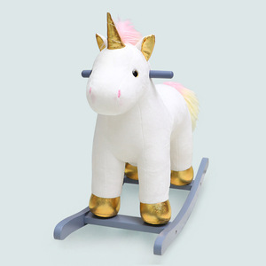 조랑말 장난감 동물에 아이 아기 나무 유니콘 흔들 말 타기 - Product Image 5