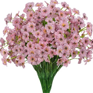 Bouquet de fleurs artificielles violettes de 14 pouces, fleurs en soie réalistes pour la décoration de jardin, patio, fête, maison, mariage - Product Image 3