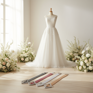 Ceinture de mariage Zi 3x120cm avec boucle carrée et strass, accessoire de mariée - Product Image 5