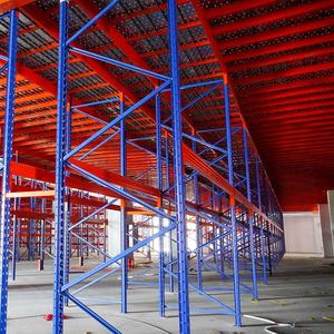 מדפים כבדים טרומיים תעשייתיים מתכת מחסן מערכת מדפי קומתיים לאחסון - Product Image 3