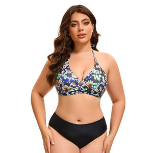 Maillot de bain de fitness grande taille pour femmes européennes et américaines élégant motif solide imprimé découpé dans le dos Design écologique et respirant - Product Image 1