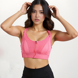 Thiết Kế Mới Phụ Nữ Áo Ngực Thể Thao Tập Thể Dục Vest Chéo Trở Lại Đẹp Thiết Kế Liền Mạch Dây Kéo Phía Trước Thiết Kế Cho Thể Thao Mặc - Product Image 1