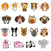Porte-clés en caoutchouc PVC souple professionnel en forme d'animal de compagnie
