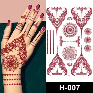 Di alta qualità Waterproof Body Art Mehndi Mandala rosso marrone marrone marrone <span class=keywords><strong>indiano</strong></span> <span class=keywords><strong>hennè</strong></span> tatuaggio adesivi personalizzati - Product Image 5
