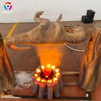 Dinosaure mécanique haut de gamme personnalisé, réaliste et animatronique, avec fonction de rôtissage et de crachage de flamme artificielle, pour exposition en parc d'attractions