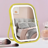 Miroir de maquillage à écran tactile LED à intensité variable pour coiffeuse Miroir de maquillage de bureau portable