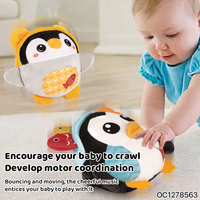 Peluche musicale interactive pour bébé, peluche électronique personnalisée pour nouveau-né, jouet en peluche pingouin jaune pour apaiser le sommeil du bébé avec enregistrement vocal