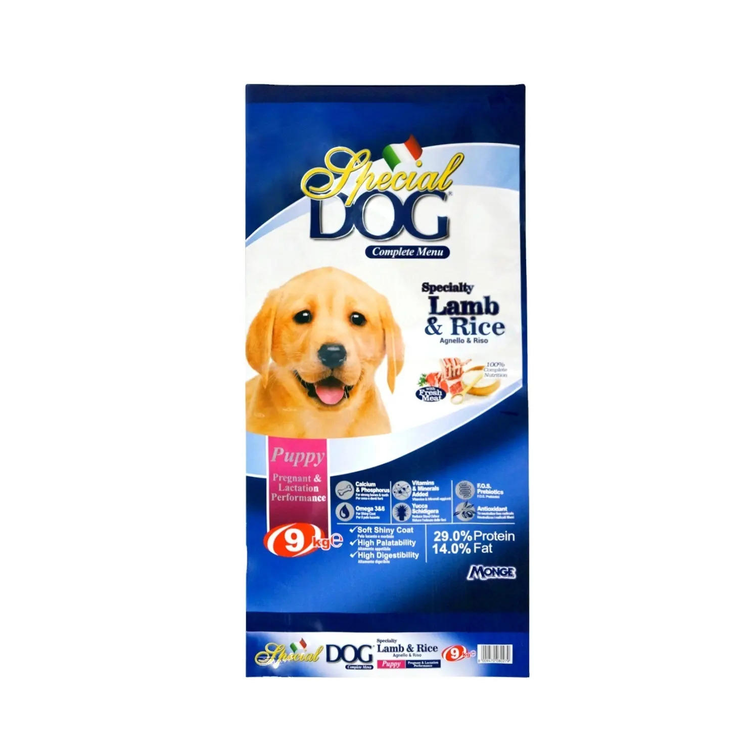 Confezione DQ Custom 5KG 10KG 15KG 20KG 25KG plastica Stand Up fondo piatto Pet cibo per cani sacchetto di imballaggio del sacchetto