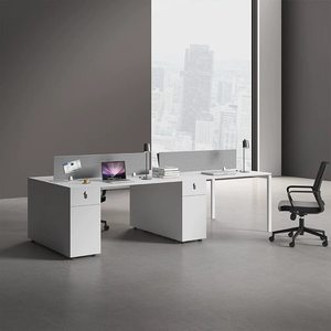 Yangpinhui Modern Office <b>Desk</b> <b>Set</b> 4-8 Person White Workstation Partition Office Furniture - Product Image 1