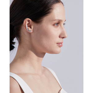 JINYOU 580 <span class=keywords><strong>Orecchini</strong></span> a Clip in <span class=keywords><strong>Acciaio</strong></span> Inossidabile Placcato Oro 18K con Zirconi Cubici, Gioielli Eleganti e Affascinanti per Donne - Product Image 4