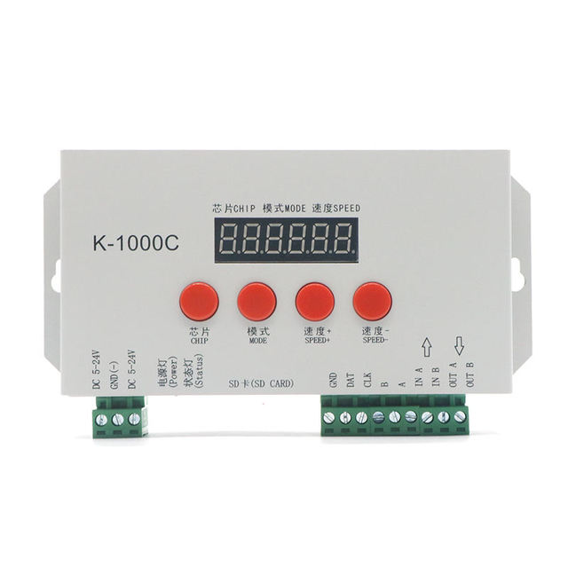 K-1000C Led Controller Sd Card Programmable Industrial LED Controller Metal Construction Portable Programmable Pixel Control
