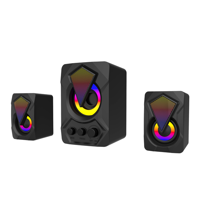 Led Lgihted Desktop Deep Bass 2.1 Channel Small Home Theater Waterproof Speaker
