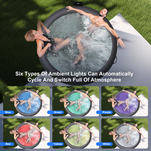 <span class=keywords><strong>Spa</strong></span> <span class=keywords><strong>gonflable</strong></span> pour 2-3 personnes, idéal pour les fêtes de famille en plein air dans le jardin, relaxation avec système de massage à bulles et lumières LED - Product Image 3