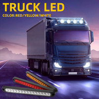 Feux de Travail Super Lumineux 15 LED Étanche pour Remorque, Bus, Camion – Feux de Délimitation Ultra Mince à LED Clignotants pour Jantes – Feux Latéraux de Camion