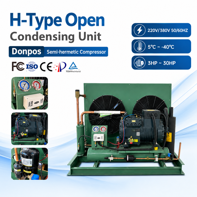 Energy Saving Automatic Condensing Unit for Blast Freezer Cold Room Storage with Industrial Refrigeration Unit Remote Control