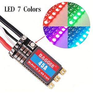 BAGGEE BLHeli_S 35A 45A 2-6S ESC แบบไม่มีแปรงถ่านพร้อมไฟ LED สำหรับโดรนแข่ง FPV - Product Image 3