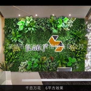 Mur végétal artificiel Greenway 6 m² Décoration intérieure verte pour zone de réception de bureau - Product Image 1