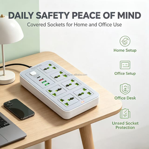 <span class=keywords><strong>Prolunga</strong></span> Elettrica Universale OEM Personalizzata a 6 Prese con <span class=keywords><strong>3</strong></span> <span class=keywords><strong>USB</strong></span>-A e 1 Type-C, Montabile a Parete - Product Image 6
