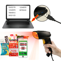 Escáner de código de barras inalámbrico de mano 2D 1D, pistola de escaneo con cable, barra Usb, lector de código Qr, tienda, supermercado, almacén, inventario