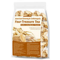 Té de Cuatro Tesoros con Ginseng Americano y Codonopsis, 100g/20 Bolsitas, Mezcla Herbal Natural de Raíz de Astrágalo y Ophiopogon