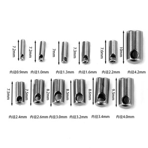 Tuyau cylindrique en acier inoxydable, diamètre intérieur de 0.9mm à 4.2mm, pour la fabrication de bijoux, bracelets, colliers, manchons pour cordons en cuir - Product Image 1